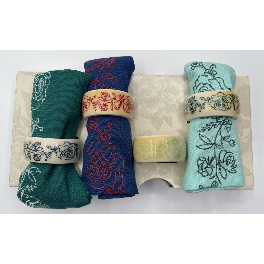 Pioneer Woman Wishful Winter Napkins Snd Napkin Rings Holiday‎ Christmas